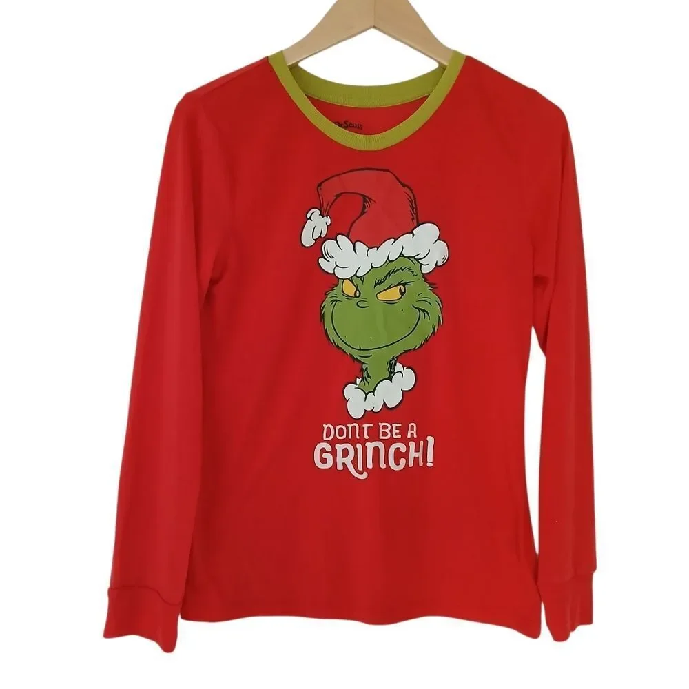 Dr. Seuss Grinch Pajama Set - Long Sleeve Fleece New No Tags Size Small - Picture 6 of 12